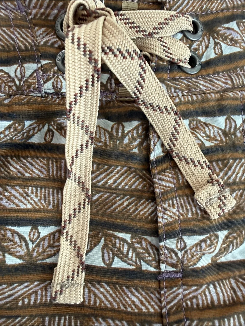 Patagonia Mens Board Shorts Swim Brown Floral Drawstring Inseam Size 33